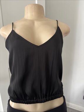 Malibu Black V-Neck Satin Cami